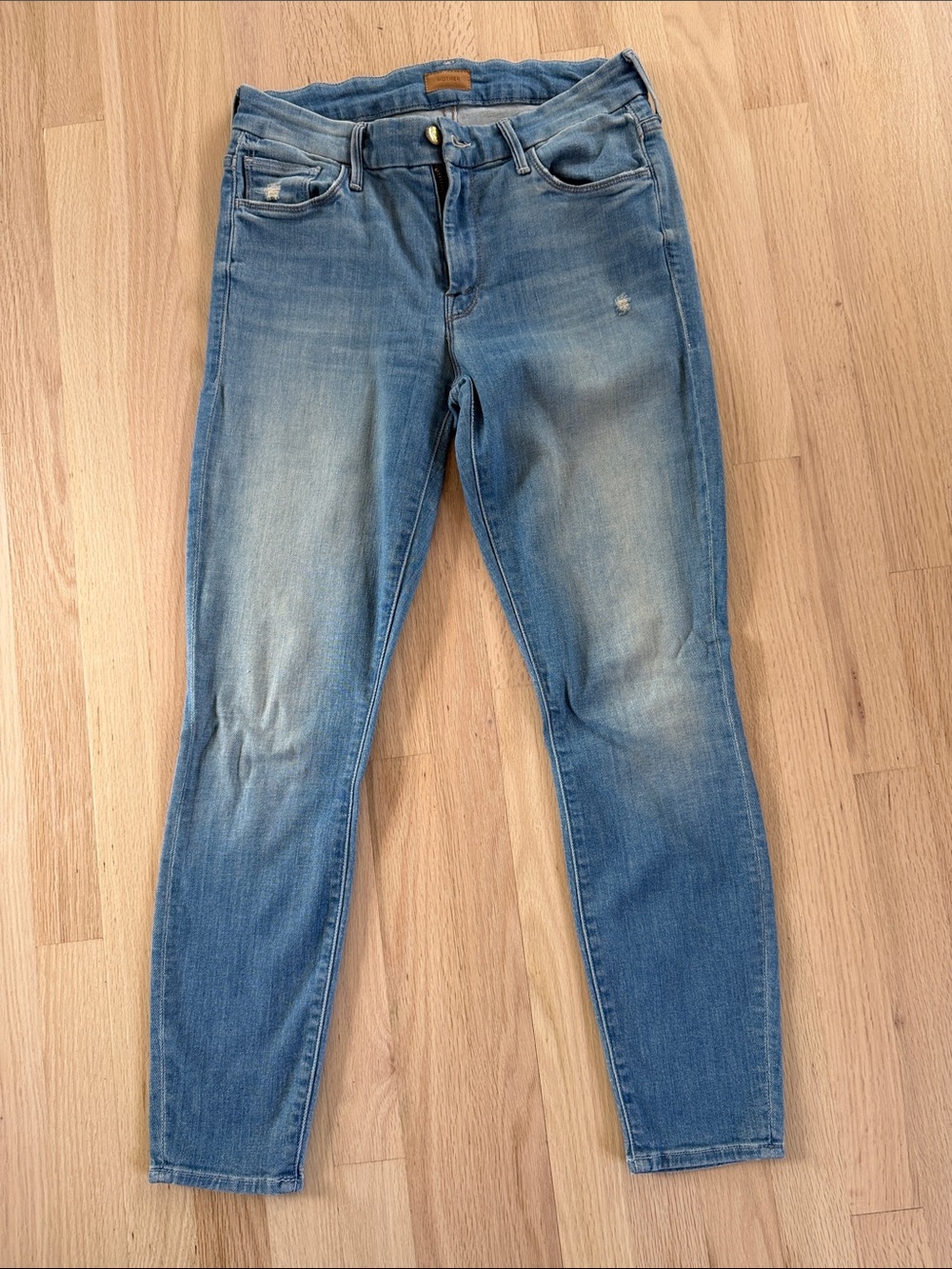 Mother “the looker crop” Women’s Mid-Wash Blue  Jeans